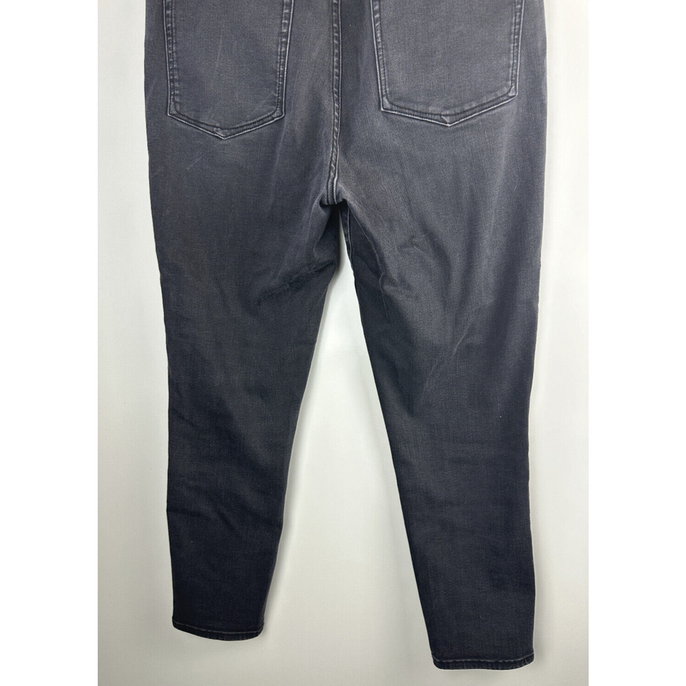 Good American Good Waist Ripped High Waist Crop Jeans Distressed Black Size 14 - Picture 11 of 12